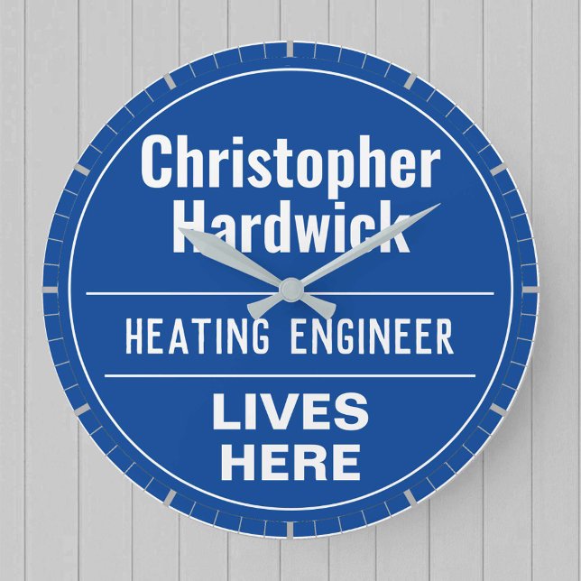 Fun Heating Engineer Wall Plaque Style Large Clock (Creator Uploaded)