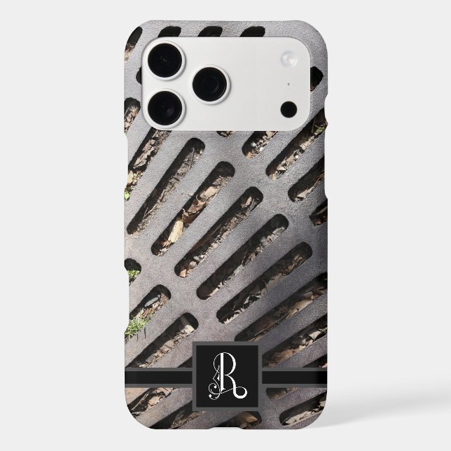 Fun Heavy Metal Grate Look with "R" Monogram (Back)