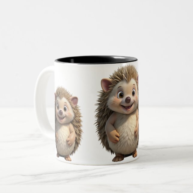 fun hedgehogs Two-Tone coffee mug (Front Left)