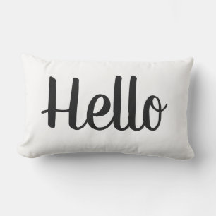 fun HELLO - GOODBYE typography   Lumbar Cushion