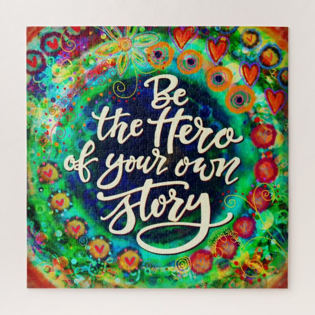 Fun Hero of Your Own Story Inspirational Quote Jigsaw Puzzle (Vertical)