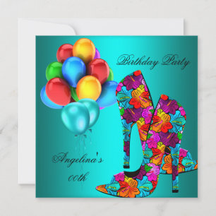 FUN High Heel Shoes Birthday Party Balloons Invitation