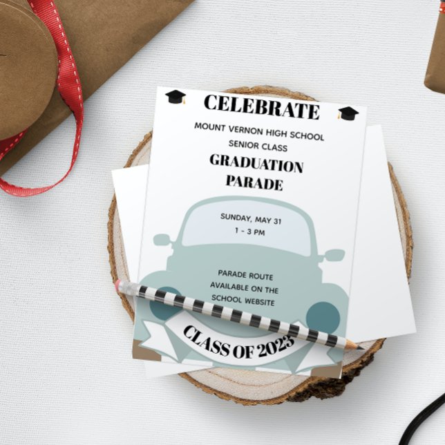 Fun High School Graduation Parade Invitation (Creator Uploaded)