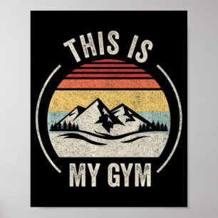 Fun Hiking Retro Vintage Mountain Climbing Hiker Poster