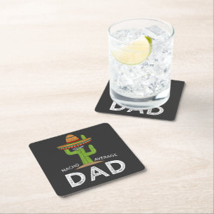 Fun Hilarious Dad Joke _ Funny Saying Dad Square Paper Coaster