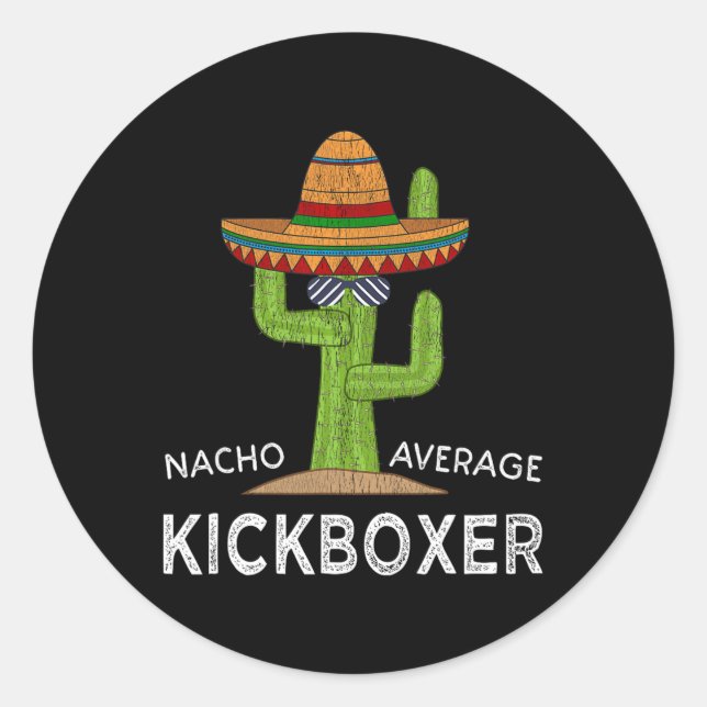 Fun Hilarious Kickboxer Meme Funny Kickboxing  Classic Round Sticker (Front)