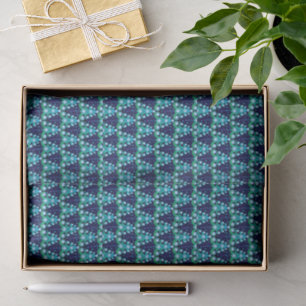 Fun Hip Dark Azure Blue Lime Green Trees Art Tissue Paper
