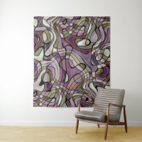Fun Hip Purple Violet Black Mosaic Art Pattern