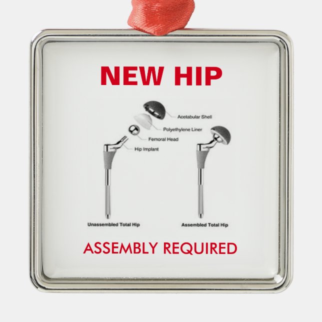 Fun Hip Replacement - Assembly Required Metal Tree Decoration (Front)