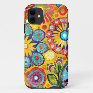Fun Hippie Flower Patterned iPhone 11 Case