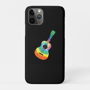 Fun Hippie Rainbow Tie Dye Acoustic Guitar Premium iPhone 11 Pro Case