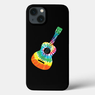 Fun Hippie Rainbow Tie Dye Acoustic Guitar Premium iPhone 13 Case