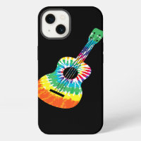 Fun Hippie Rainbow Tie Dye Acoustic Guitar Premium