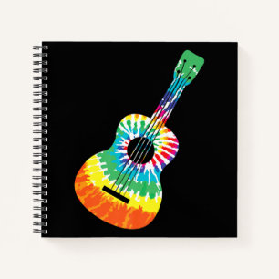 Fun Hippie Rainbow Tie Dye Acoustic Guitar Premium Notebook