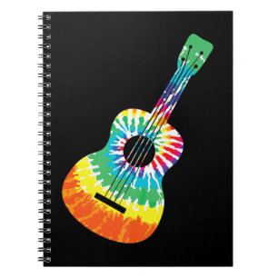 Fun Hippie Rainbow Tie Dye Acoustic Guitar Premium Notebook