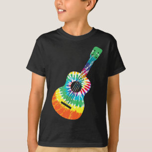 Fun Hippie Rainbow Tie Dye Acoustic Guitar Premium T-Shirt