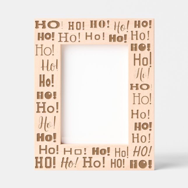 Fun Ho! Ho! Ho! Christmas Typography Etched Frames (Front)