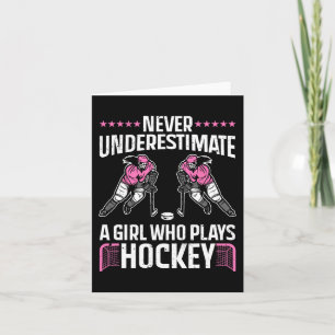 Fun Hockey Art For Girls Women Field Hockey Player Card