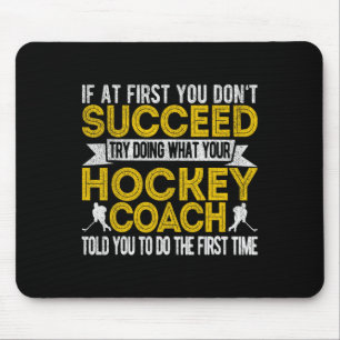 Fun Hockey Coach Ice Hockey Team Coach Retro  Mouse Mat