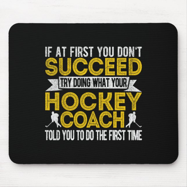 Fun Hockey Coach Ice Hockey Team Coach Retro  Mouse Mat (Front)