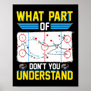 Fun Hockey Coach Player What Part Of Don't You Und Poster