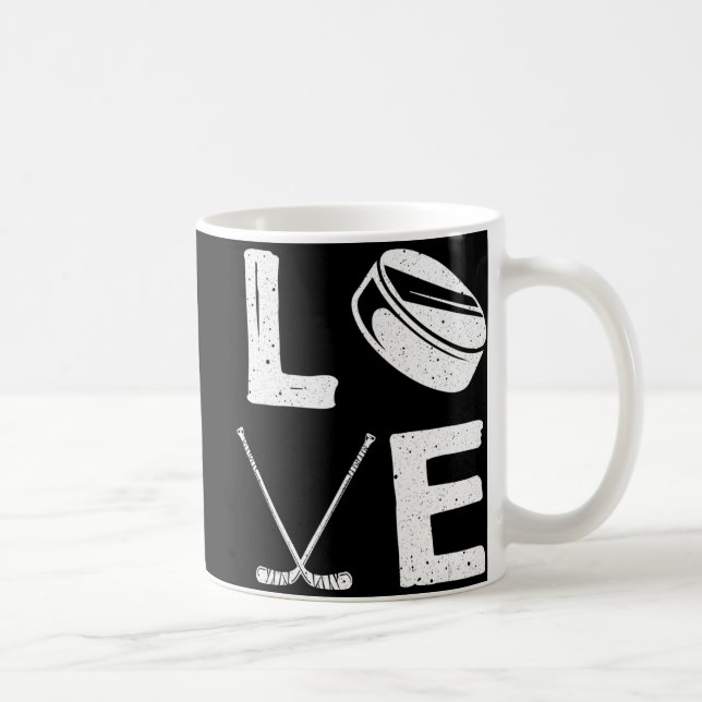 Fun Hockey Design For Kids Men Women Ice Hockey Pl Coffee Mug (Right)
