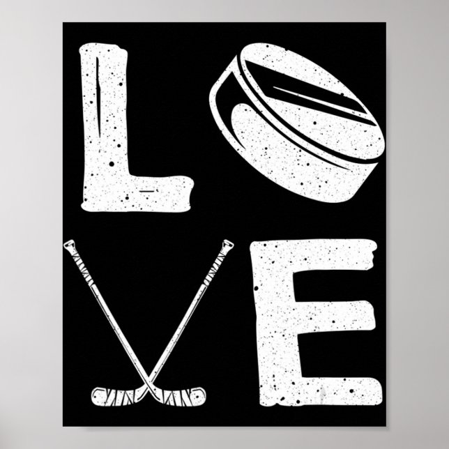 Fun Hockey Design For Kids Men Women Ice Hockey Pl Poster (Front)