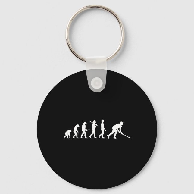 Fun hockey evolution  gift for hockey players key ring (Front)