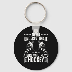 Fun Hockey For Women Girls Ice Hockey Player Hocke Key Ring