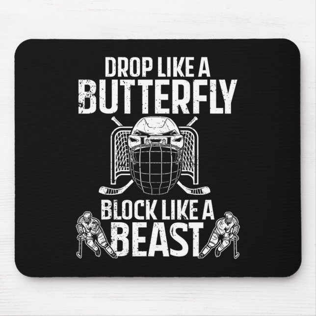 Fun Hockey Goalie Art For Men Women Ice Hockey Lov Mouse Mat (Front)