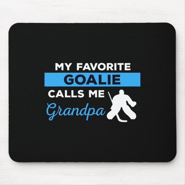 Fun Hockey Grandpa  Goalie Player Sports  Gift Mouse Mat (Front)