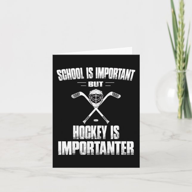 Fun Hockey Is Importanter Gifts  for Boys and Men  Card (Front)