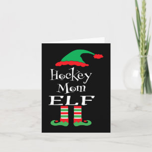 Fun Hockey Mum Elf  Xmas Family Match Women Men Te Card