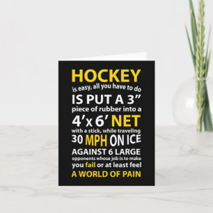 Fun Hockey Quote Hockey Is Easy Gift For Men Women Card