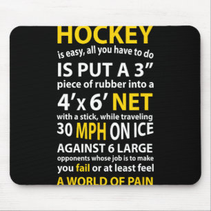 Fun Hockey Quote Hockey Is Easy Gift For Men Women Mouse Mat