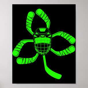 Fun Hockey Shamrock St Patrick Day Gifts For Men B Poster