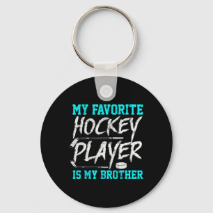 Fun Hockey Tee  Brother  Novelty Gift Sibling Key Ring