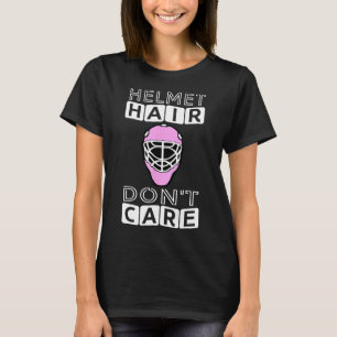 Fun Hockey  Women Pink Helmet Goalie Mask Gift Tee