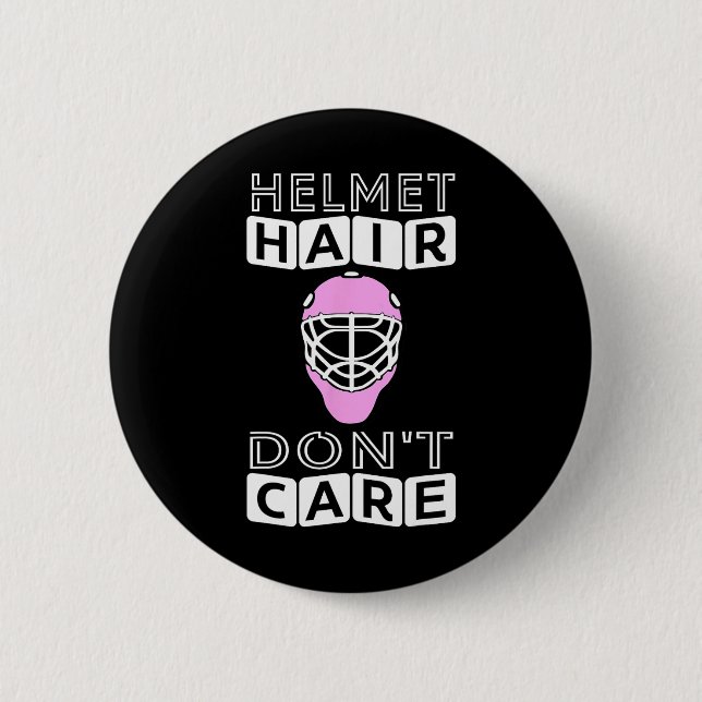 Fun Hockey  Women Pink Helmet Goalie Mask Gift Tee 6 Cm Round Badge (Front)