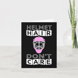 Fun Hockey Women Pink Helmet Goalie Mask Gift Tee Card