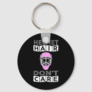 Fun Hockey  Women Pink Helmet Goalie Mask Gift Tee Key Ring