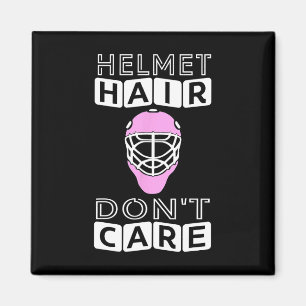 Fun Hockey  Women Pink Helmet Goalie Mask Gift Tee Magnet