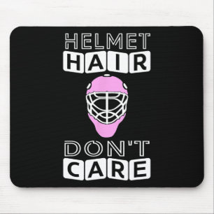 Fun Hockey  Women Pink Helmet Goalie Mask Gift Tee Mouse Mat