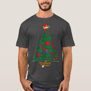 Fun Holiday Fishermans Fishing Christmas Tree T-Shirt