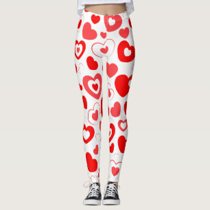 Fun Holiday Heart Design Leggings