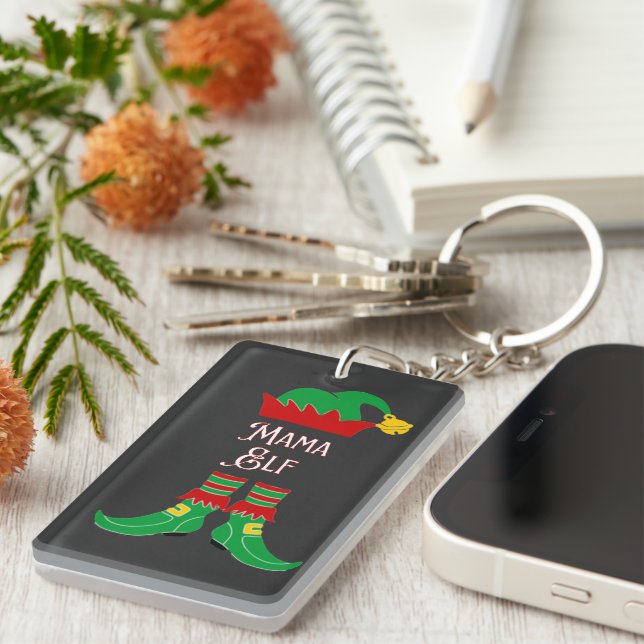 Fun Holiday Mama Elf  Key Ring (Front Right)