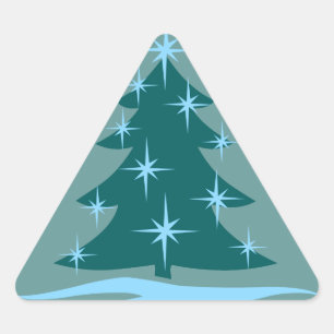 Fun Holiday Stickers Blue Christmas Tree  Stickers