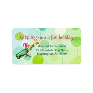 Fun Holiday Style Elf Address Label