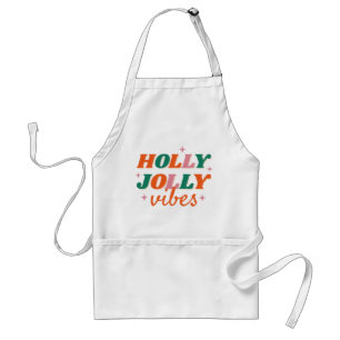 Fun Holly Jolly Vibes Christmas Design Standard Apron