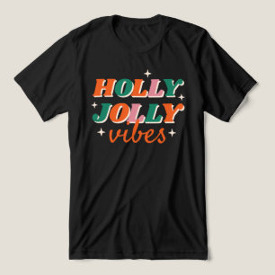 Fun Holly Jolly Vibes Christmas Design Tri-Blend Shirt